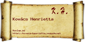 Kovács Henrietta névjegykártya