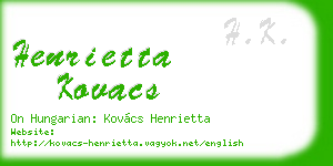 henrietta kovacs business card