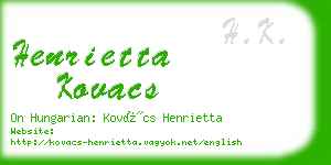 henrietta kovacs business card